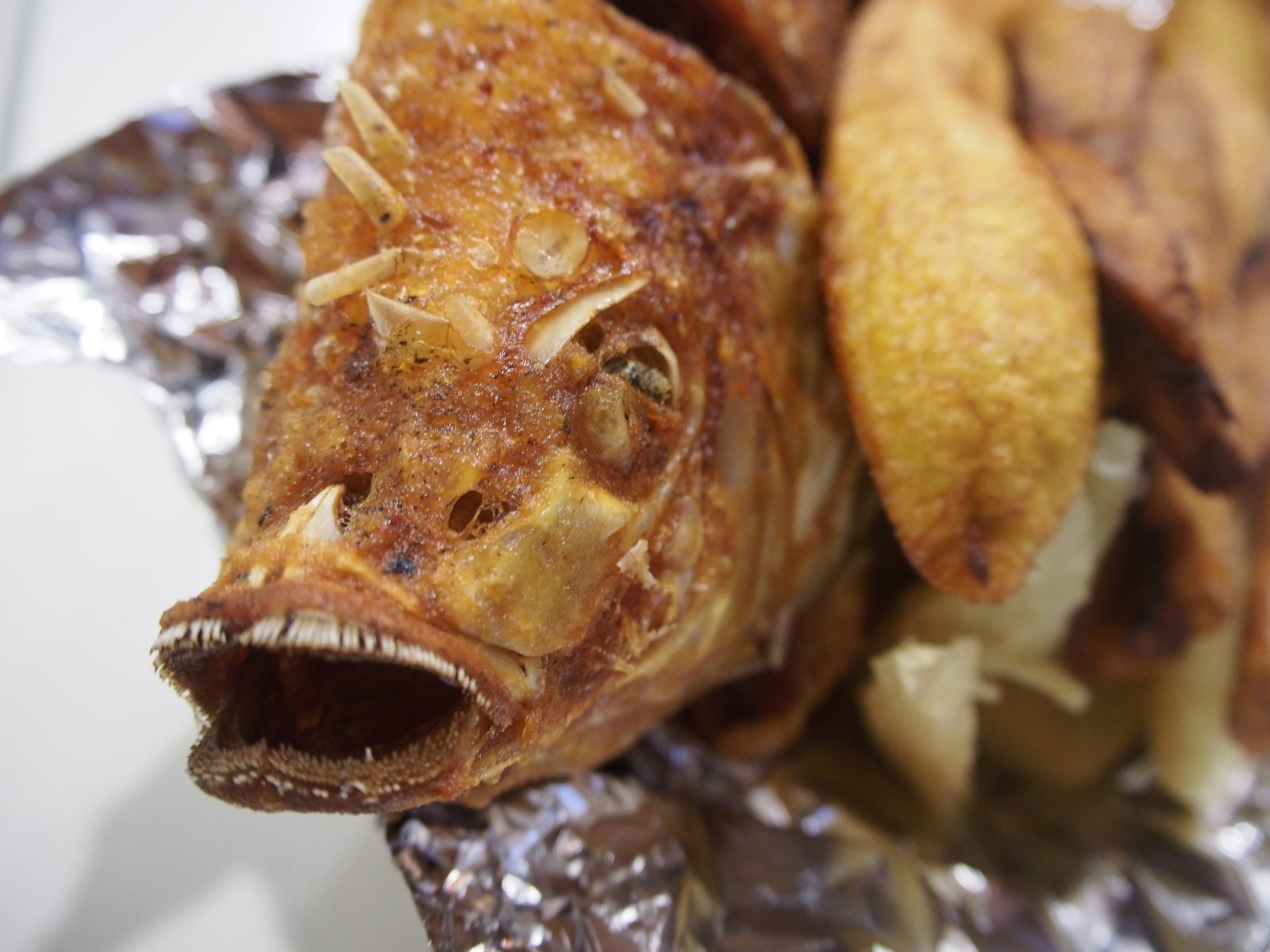 スリナム料理の魚の揚げたやつ